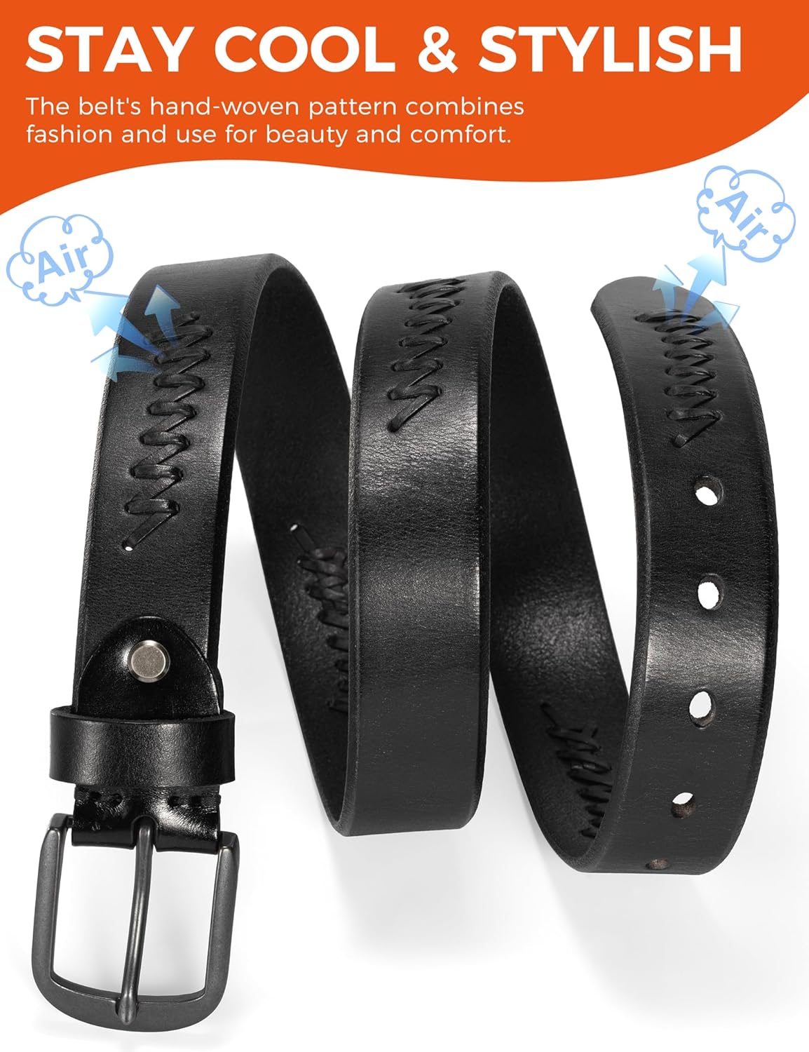 TYWestyles 1.3“ Women's Casual Leather Belt with Metal Buckle - Image 4