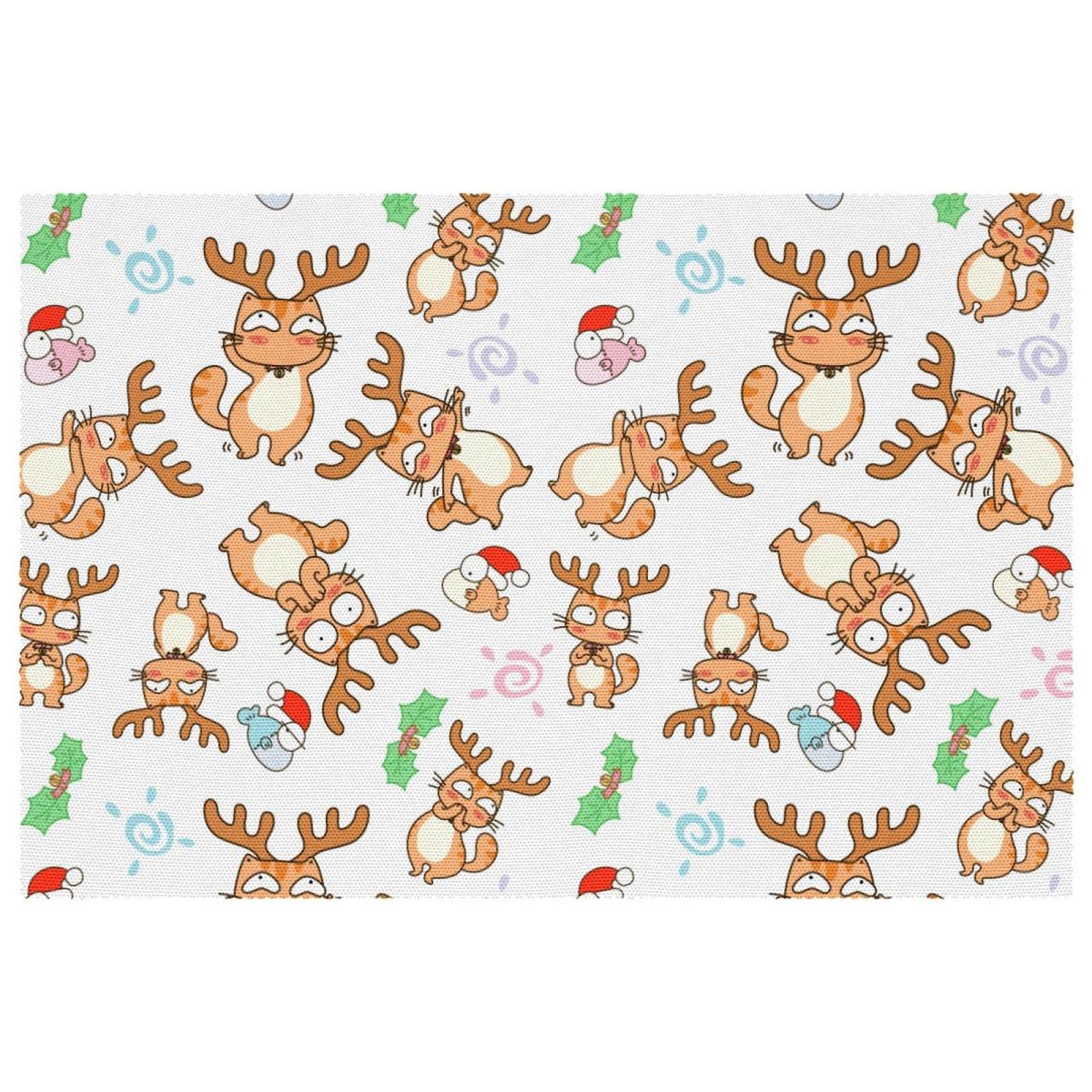 Sets de table en tissu Oxford lot de 4 lavable résistant chaleur motif chat cuisine