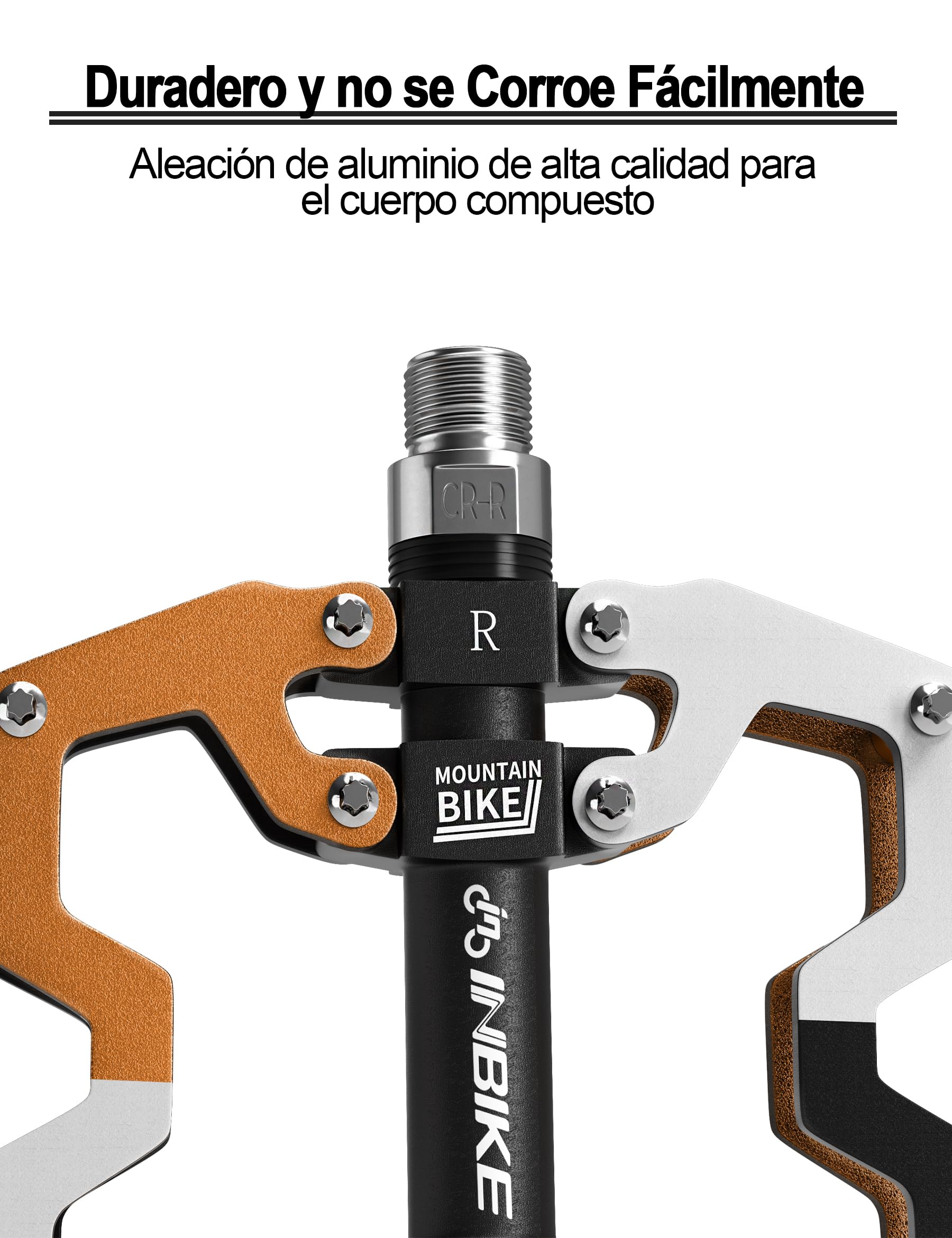 INBIKE Pedales Bicicleta Pedales Plataforma De Aluminio Rodamiento De Acero Cromado 9/16 para Bicicleta De Montaña Carretera
