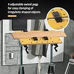 HOMCOM Portable Work Bench, Workshop Tool Stand with 6-Level Height Adjustable Work Table, Carpenter Saw Table with 4 Clamps, Steel Frame, 220lbs Capacity