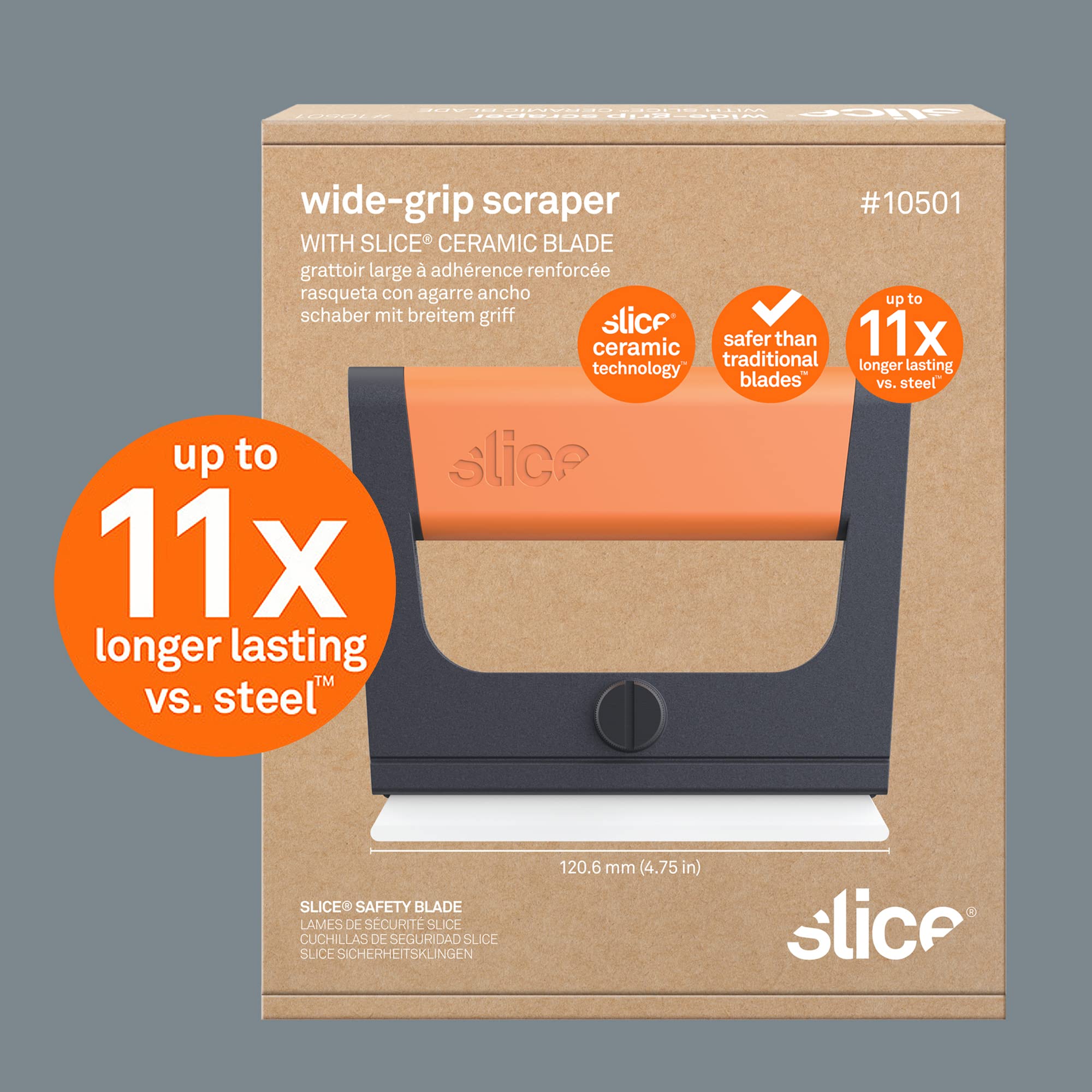 Slice 10501 Wide Scraper, Easy Clean, Ceramic Blade Lasts 11x as Long as Metal, Finger Friendly, Never Rusts, Safety Cap, Short Handle — Amazon image 7