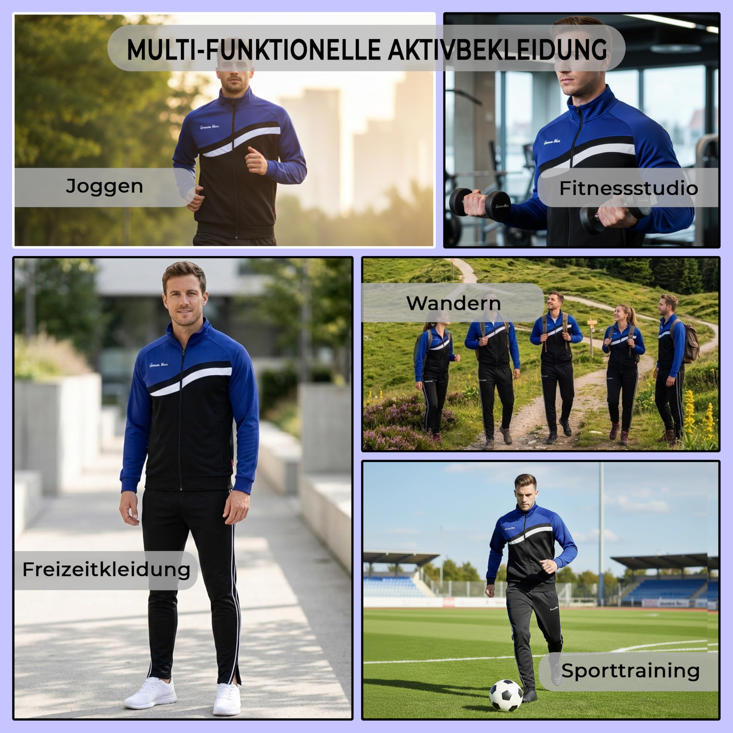 German Wear STRIKER Herren Trainingsanzug Sportanzug Jogginganzug Doppellagig