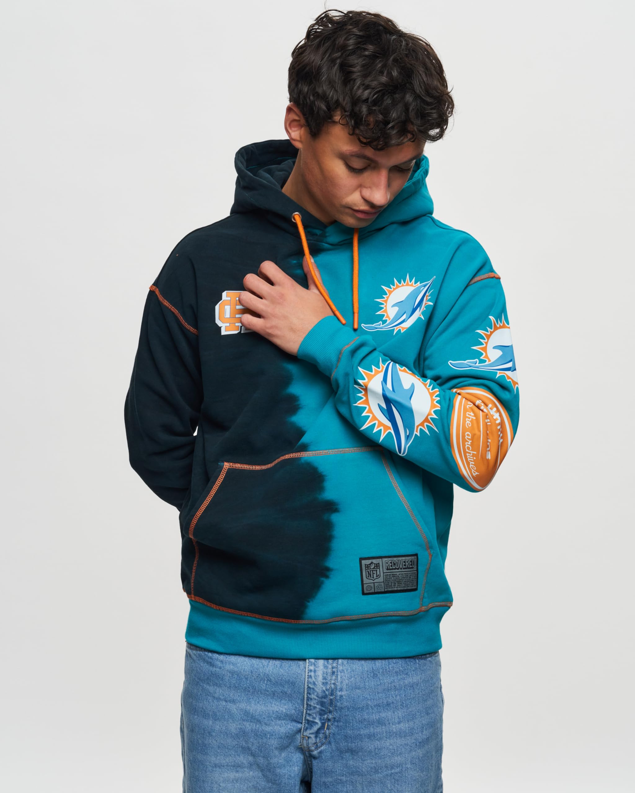 Recovered Sudadera con Capucha Sudadera con Capucha NFL Efecto Tinte de Tinta
