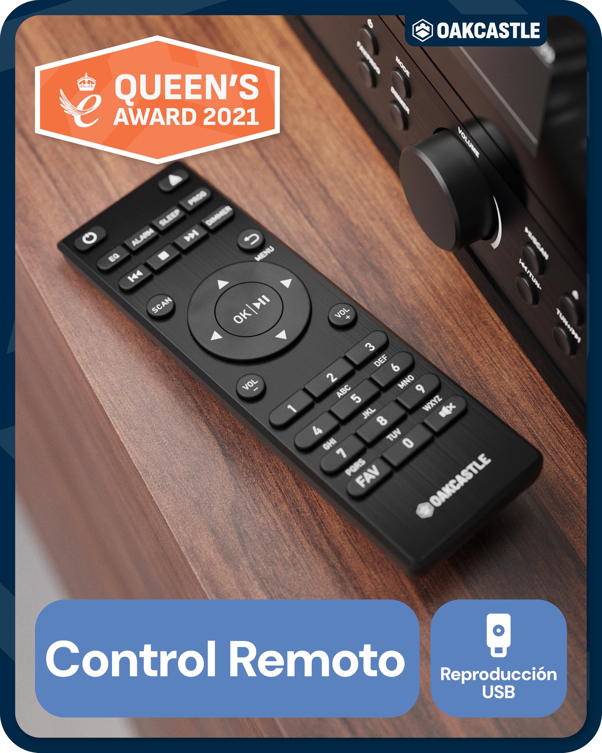 OAKCASTLE DAB400 HiFi Minicadena Reproductor de CD con Bluetooth