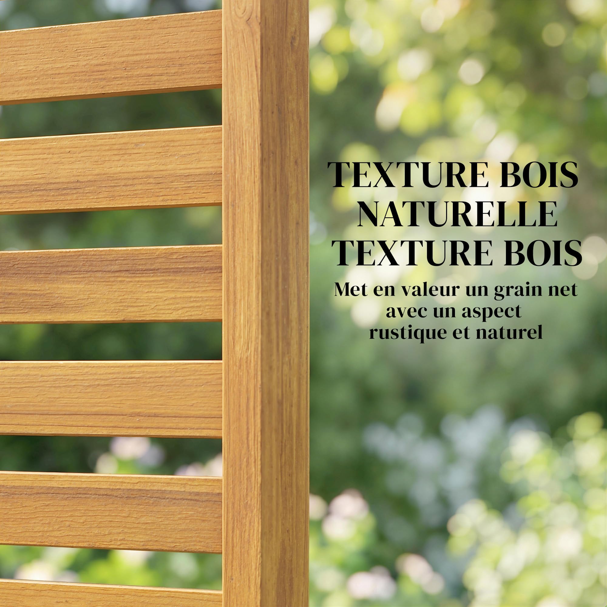 Outsunny Brise-Vue Bois à Lamelles Extérieur Autoportant 170cm Marron