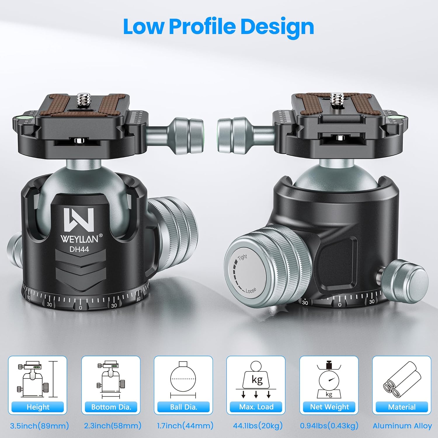 69'' Carbon Fiber Tripod for Camera WEYLLAN Heavy Duty Tripod Camera, 10-Layer Carbon Fiber Tube, 29mm Professional Tripod Leg with DSLR Ball Head for Camcorder Telephoto Lens, Max Load 20kg