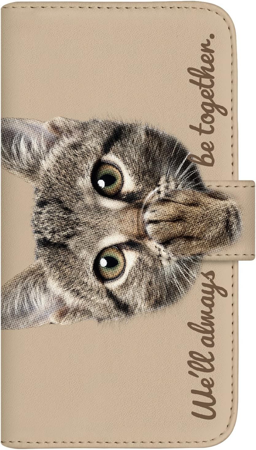 With Nyago 手帳型 ケース レザー 厚手タイプ Apple Iphone 8 Iphone8 用 ソラちゃん 肉球をペロペロするにゃー かわいい猫フェイス手帳 7008 キャメル 信頼