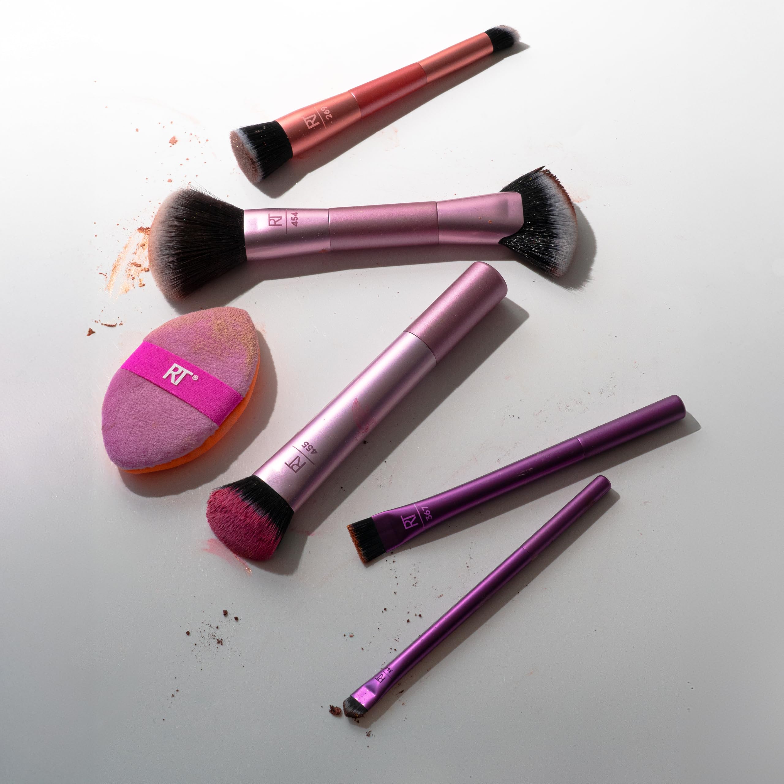 Real Techniques Bubble Blending Makeup Brush, Multipurpose Foundation Brush For Liquid, Cream, & Powder Products, Unique Round Brush Head, Synthetic Bristles, Vegan & Cruelty Free, 1 Count: Big Blends Energy Kit