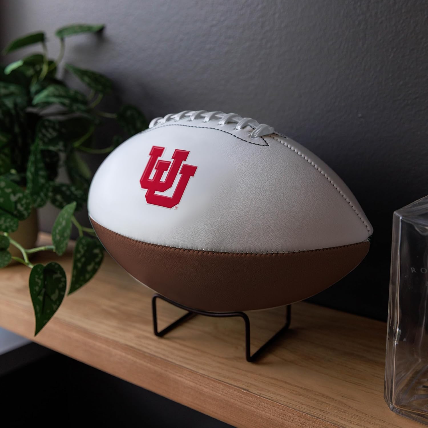 Logo Brands NCAA Official Size Autograph Football -Smooth White Panel for Nil Signatures, Display, or Nil Collecting NCAA Fan Memorabilia