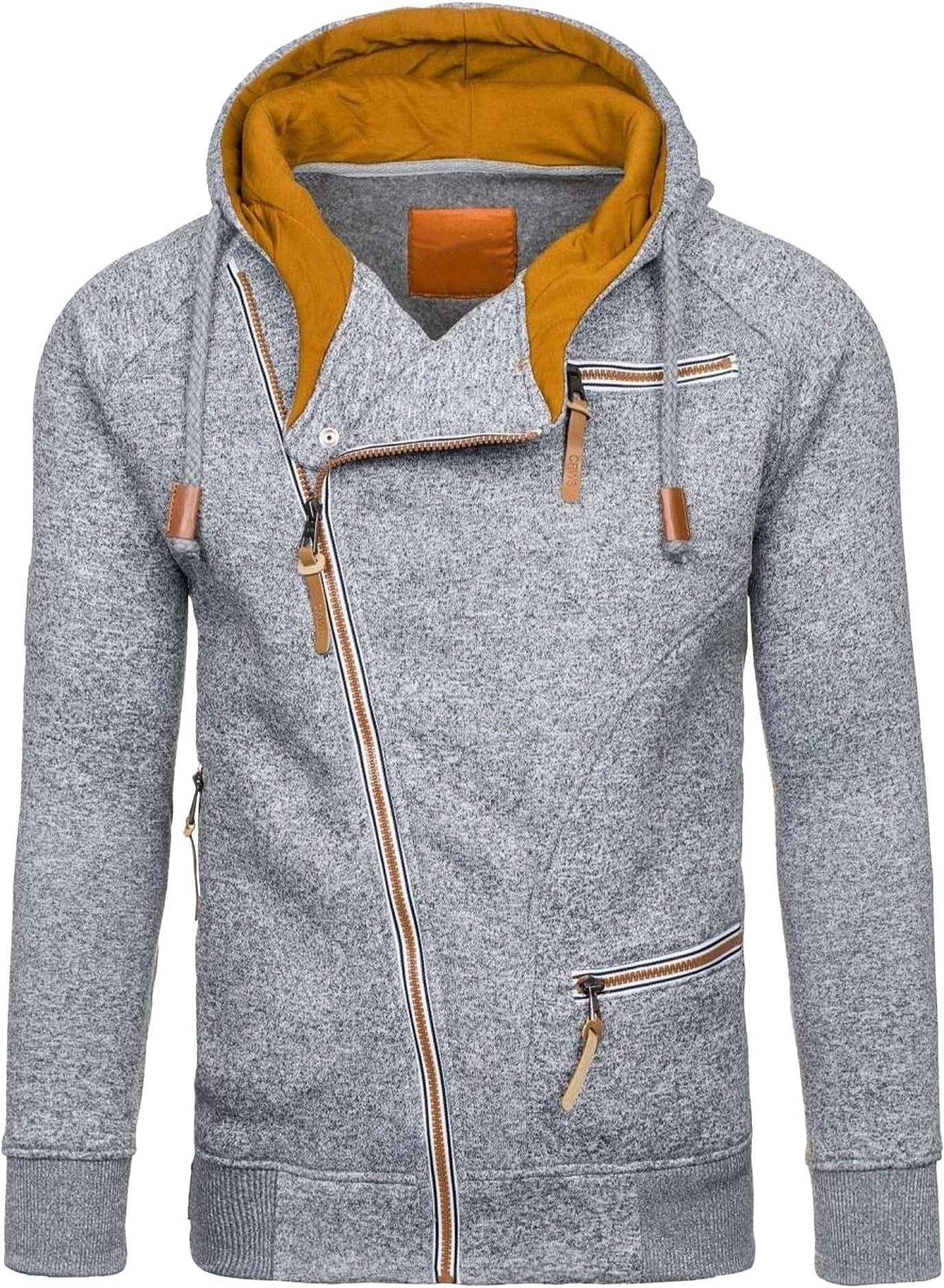 JEShifangjiusu Mens Hoodies Zip Up Lightweight Casual Diagonal Zipper Long Sleeve Pullover Sweatshirts Outwear Jacket Coats