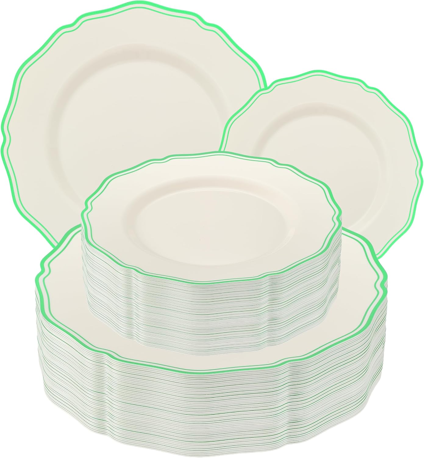 80 PCS Heavy Duty Plastic Plates, Disposable Dinner & Dessert
