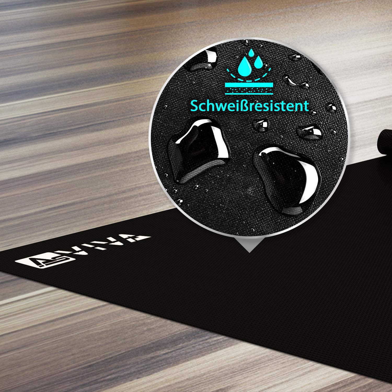 AsVIVA Bodenschutzmatte UM1-192,5x95 cm - Fitnessmatte für Yoga & Bauchmuskeltraining - Unterlegmatte für Fitnessgeräte - Idealer Schutz vor Druckstellen im Boden - Rutschfest & wasserabweisend