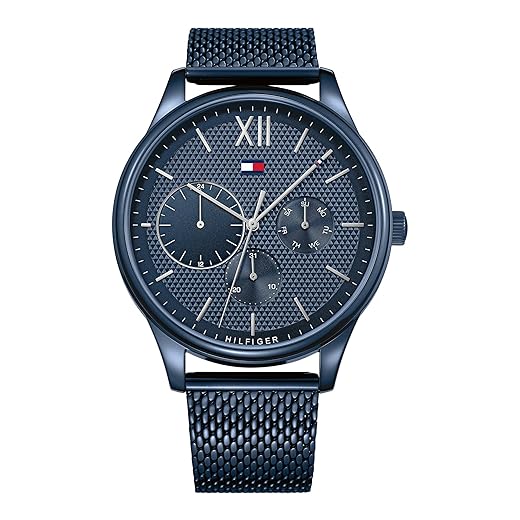 Tommy Hilfiger Relógio analógico multifuncional de quartzo masculino com pulseira de aço inoxidável ou couro