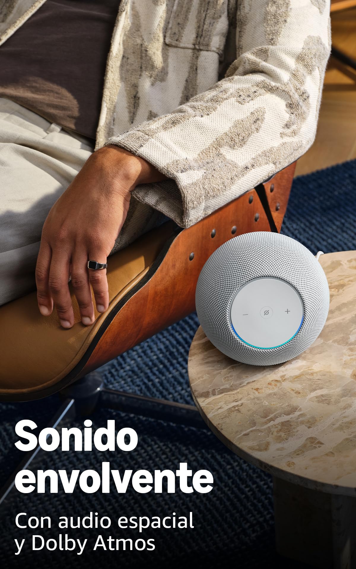 Amazon Echo Studio (newest gen), compact design, immersive spatial audio and Dolby Atmos, Graphite — view 3