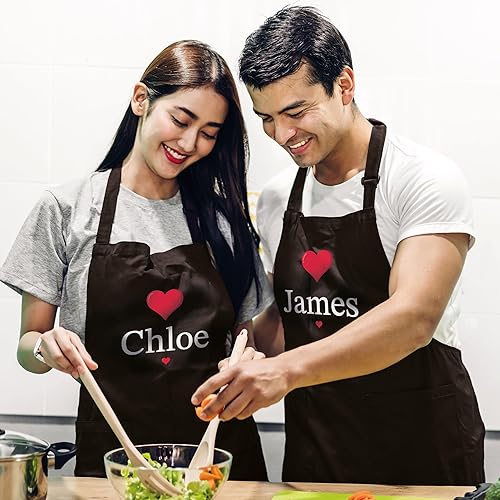 Miniatura 5 de Delantales personalizados para mujeres y hombres, delantal de chef personalizado, delantal de cocina personalizado con bolsillos, delantales de