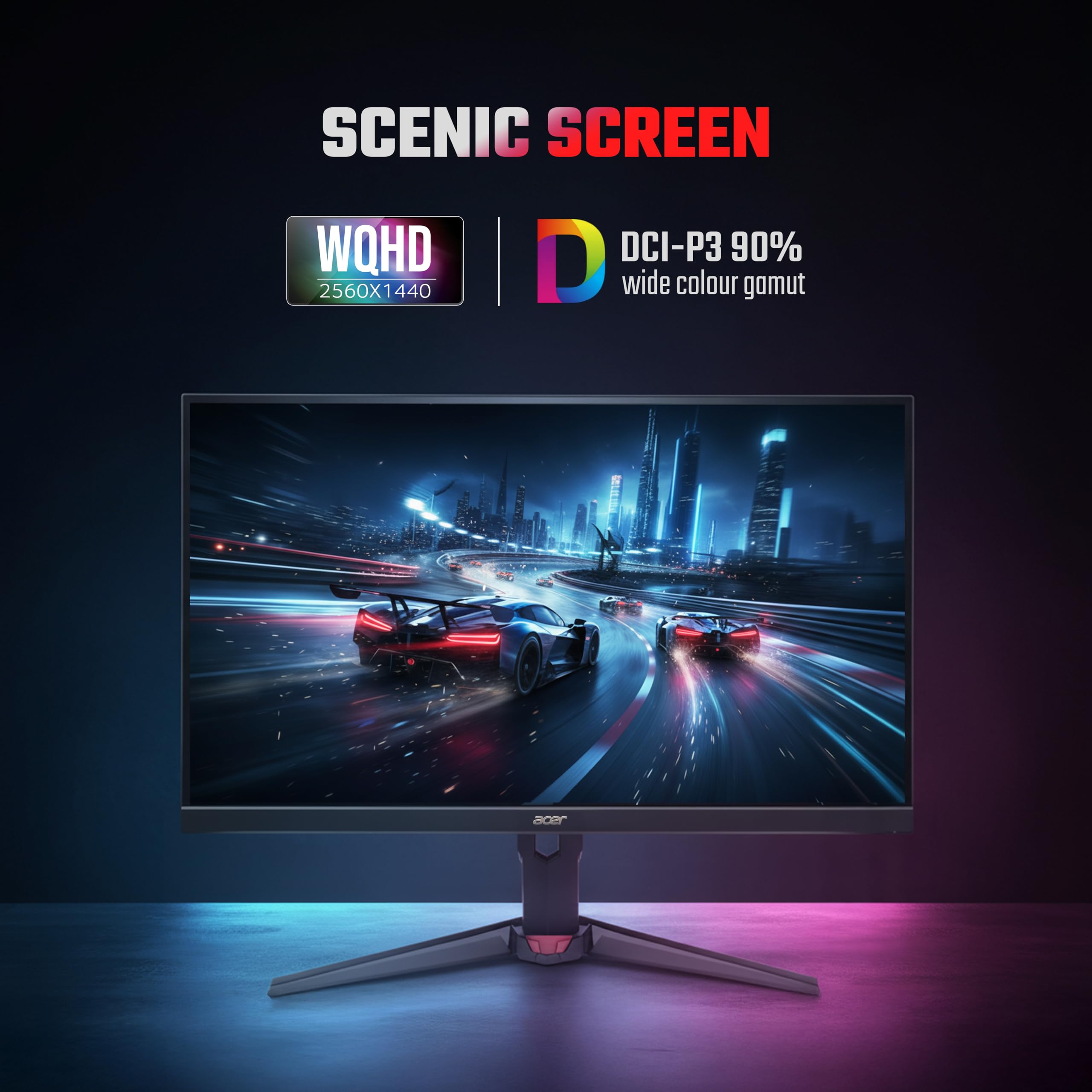 Acer Nitro XV272U X1 27 Inch WQHD (2560×1440) IPS Gaming Monitor | 200Hz Refresh Rate | 0.5ms GTG | AMD FreeSync Premium | HDR400 | 2×HDMI, DP | ErgoStand | 2W×2 Stereo Speakers | DCI-P3 90% | Black — Amazon image 3
