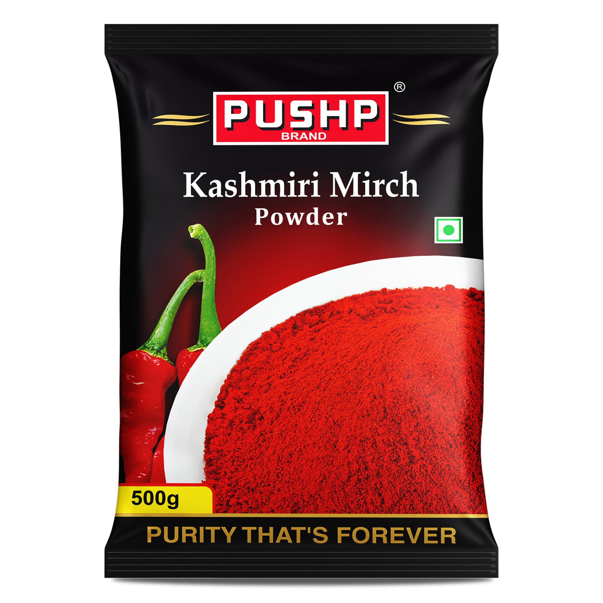 Pushp BrandPushp Brand Kashmiri Red Chilli Powder (Pouch Pack of 1, 500gm)
