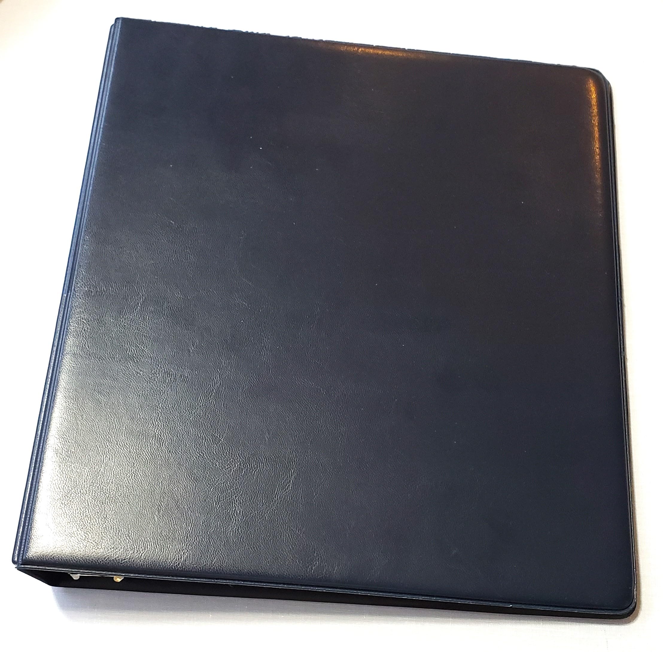 Executive Style 3-Ring Binders – Leather Like Feel with Antique Look Debossed Bars on The Spine. Manufactured in The US. (1 1/2" Capacity, Executive Binder, Navy)