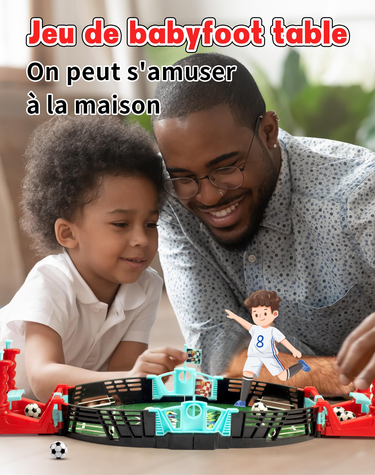 LAOYE Mini Tischkicker Set - Interaktives Tischfußball Spiel Für Kinder & Erwachsene