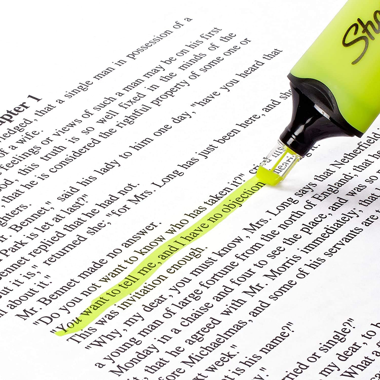Sharpie Clear View Highlighter, Chisel Tip, 12-Pack, Yellow (1897847)