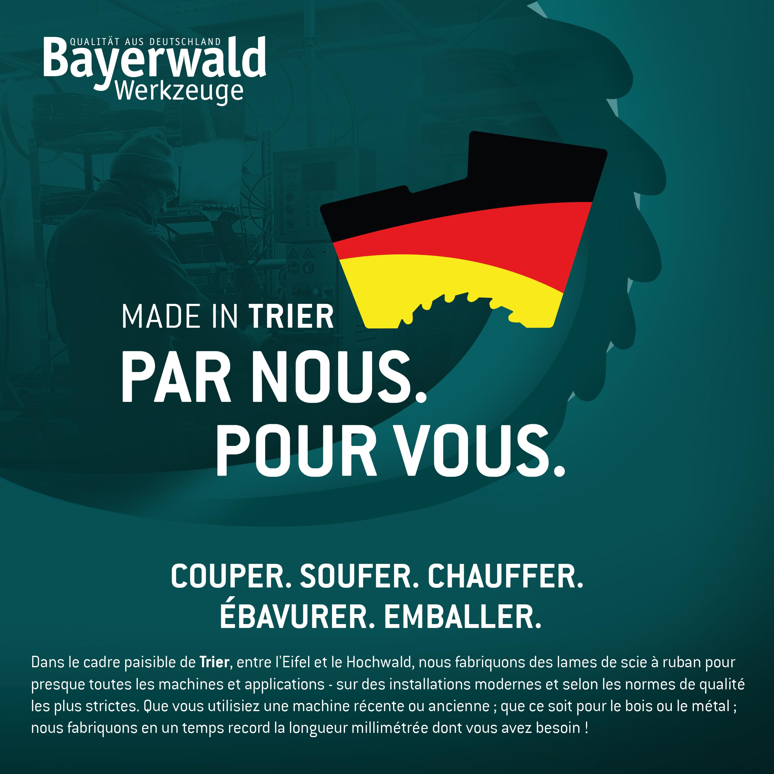 Lame de scie à ruban Bayerwald Uddeholm à pointes dentées trempées - 2240 x 20 x 0.5 x 7 / pour tous les types de bois courants/lame de scie adaptée à Metabo BAS 317 PRECISION DNB. Metabo BAS 317 PREC