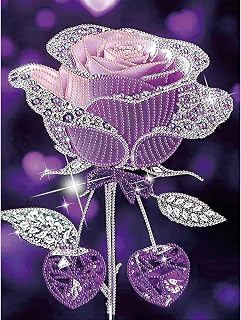 Stalente Diamond Painting Kits for Adults Rose Flower, 5D Special Shape Diamond Art Kits for Beginners, Crystal Rhinestones Diamond Painting for Home Wall Decoration Gift 12×16inch