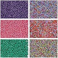 Vista 1 de Juego de 11/0 Rocailles 6x0.7oz (6x20g) Cuentas de Semillas de Vidrio Redondo Checa. Total 4.2 oz (120gr) Aprox. 15600 piezas