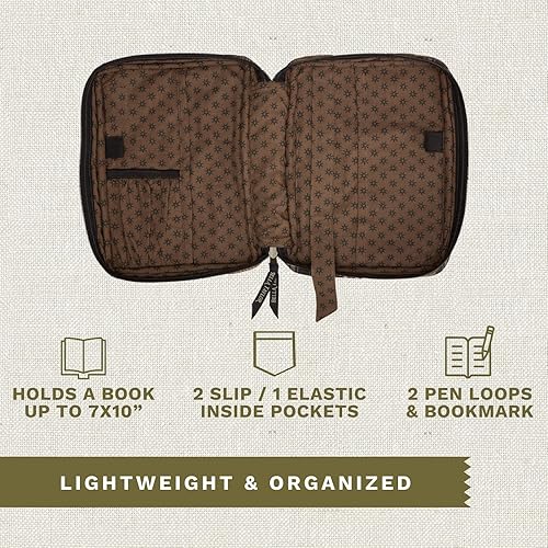 Miniatura 106 de Bella Taylor Funda acolchada para la Biblia para mujer, estuche grande para la Biblia de estudio, parche primitivo