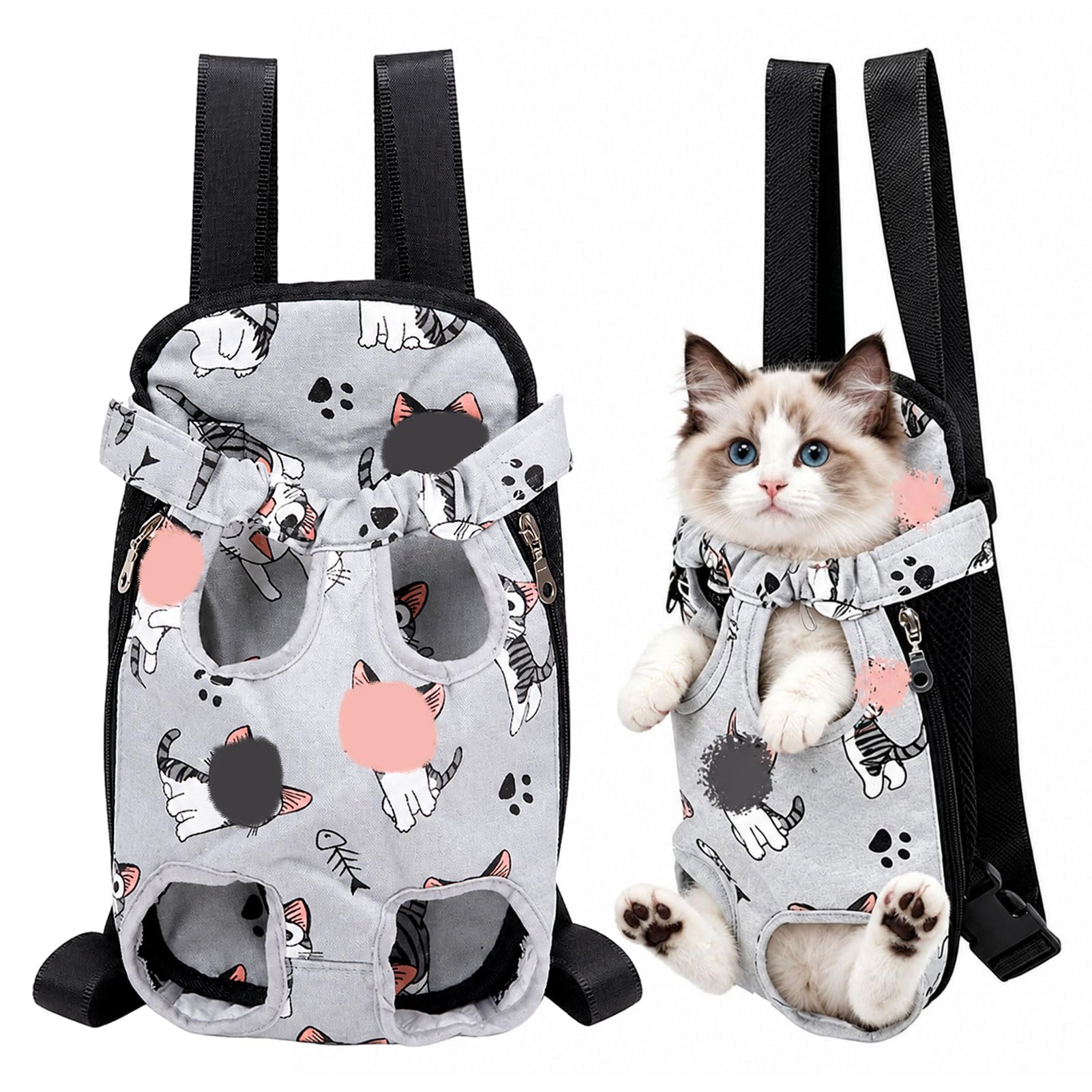 Cartoon Portable Cat Bag,Soft Portable Pet Carrier Backpack,Legs Tail Out