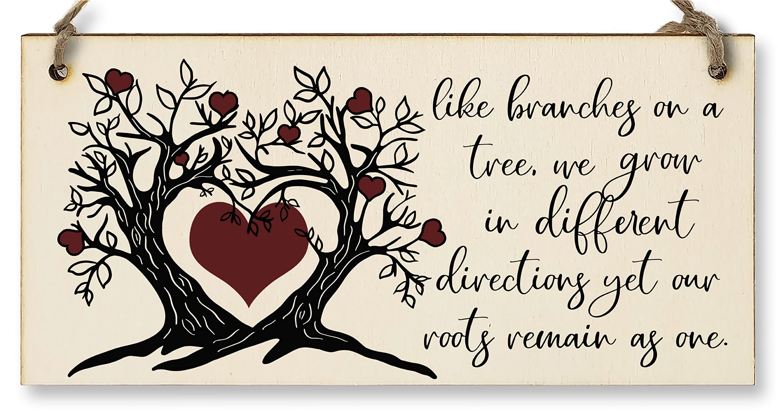The Plum Penguin Light Brown Like Branches On A Tree We Grow Roots Remain Handmade Wooden Hanging Wall Plaque Family Sentimental Decoration Gift