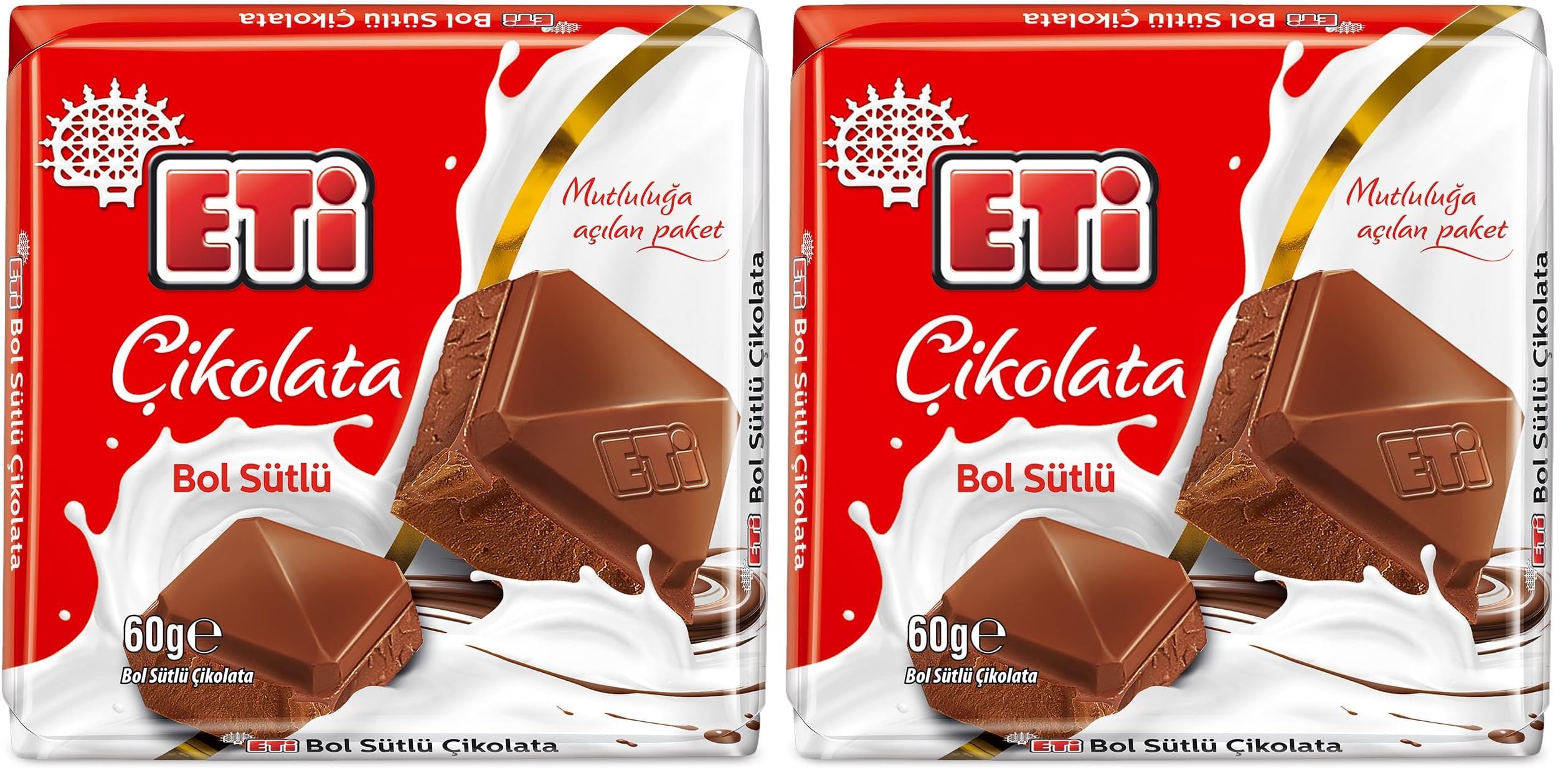 Eti Çikolata Bol Sütlü 60 X 6 Adet (2 paketi)