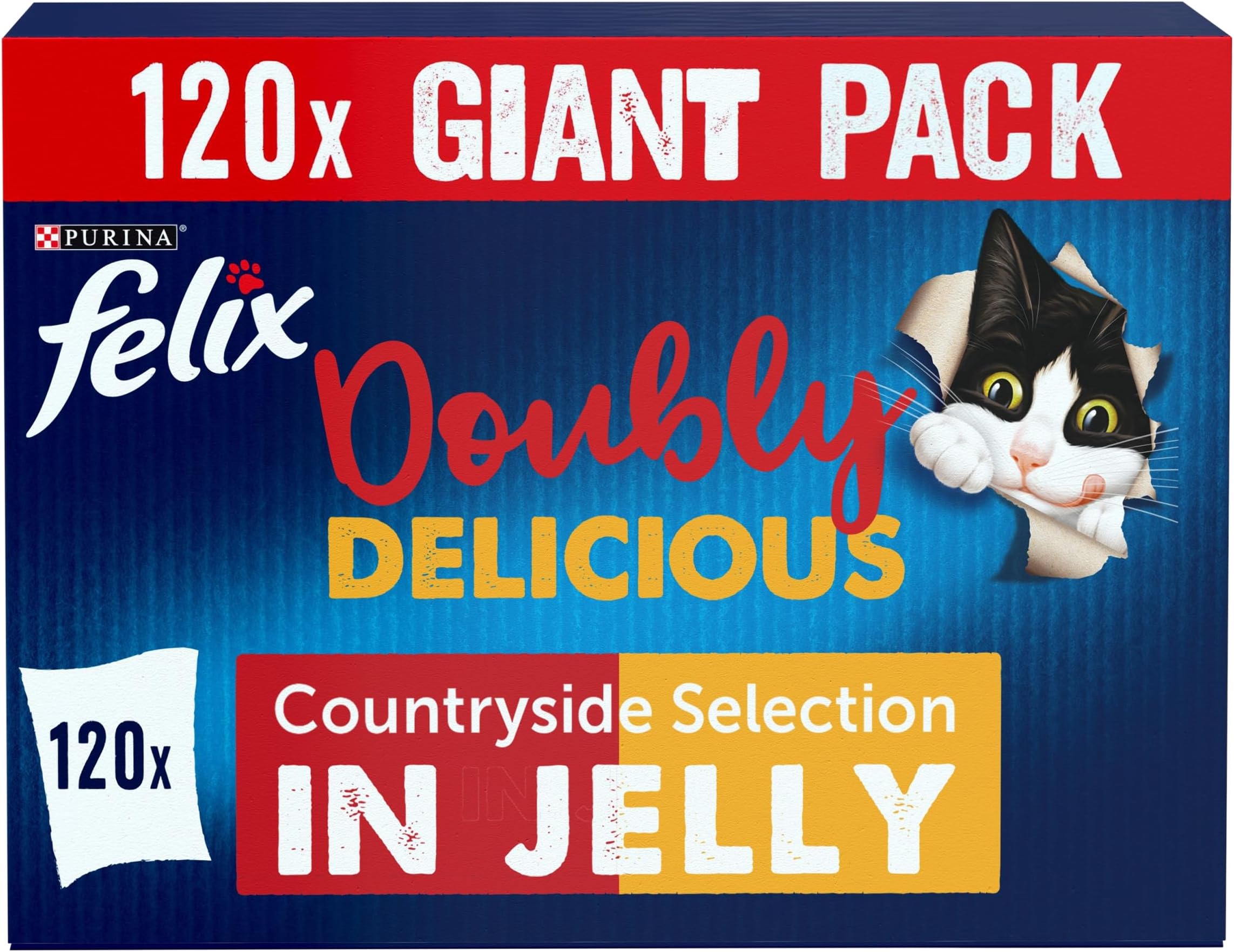FELIX Doubly Delicious Meat Selection in Jelly Wet Cat Food 120x100g