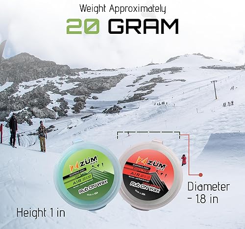 Miniatura 6 de ZUMWax RUB ON Wax Ski/Snowboard/Nordic Sample Pack – Universal & CHILL HIGH Speed – 0.71 oz cada uno, fácil aplicador de corcho, de larga duración,