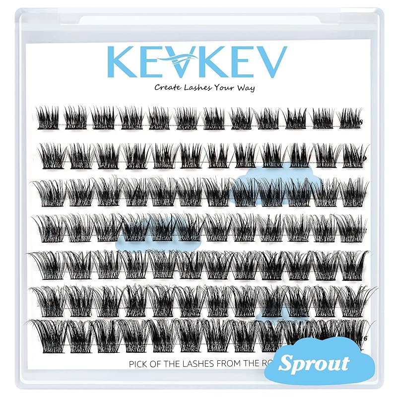 Cílios Postiços em Tufo KevKev Sprout D-8-16mix, 84 Unidades, 8 mm a 16 mm