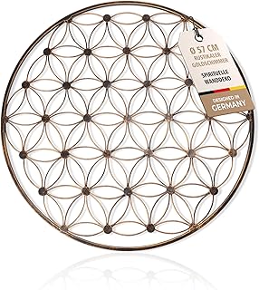 Landkaufhaus Mayer Blume des Lebens Wanddeko Gold 57cm Metall spirituell