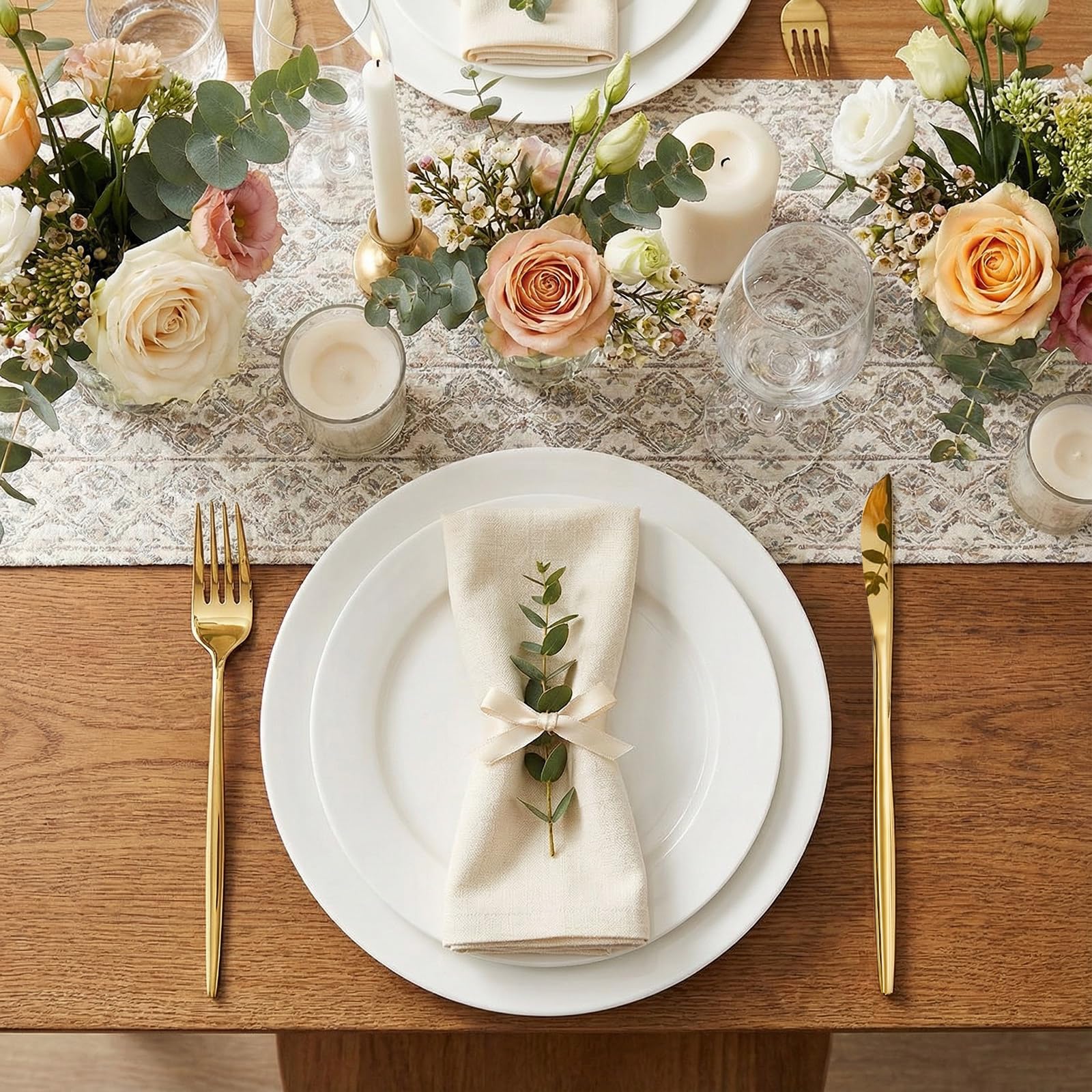 100-teiliges Goldenes Besteckset Aus Edelstahl, Bestehend Aus Gabeln Und Messern, Steakmessern, Gabeln Und Silberbesteck, Spülmaschinenfest, Ideal Für Hochzeiten, Partys Und Restaurants.