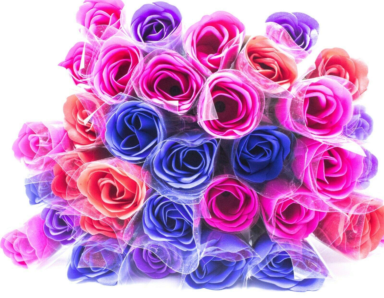 Gizelle Artificial Flower Single Rose Scented Stem Flowers for valentine Wedding Home (Assorted x 3)