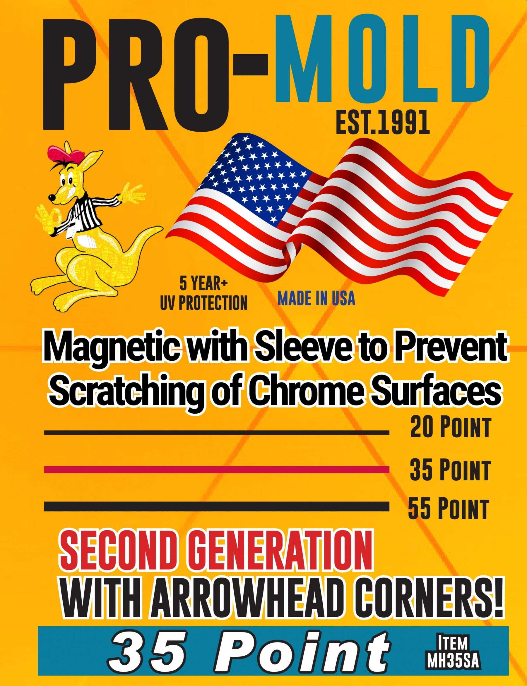 Pro-mold Box(25) Pro-Mold 35 pt. Magnetic Card Holders Holds Sleeved Card 2nd Gen, MH35SA