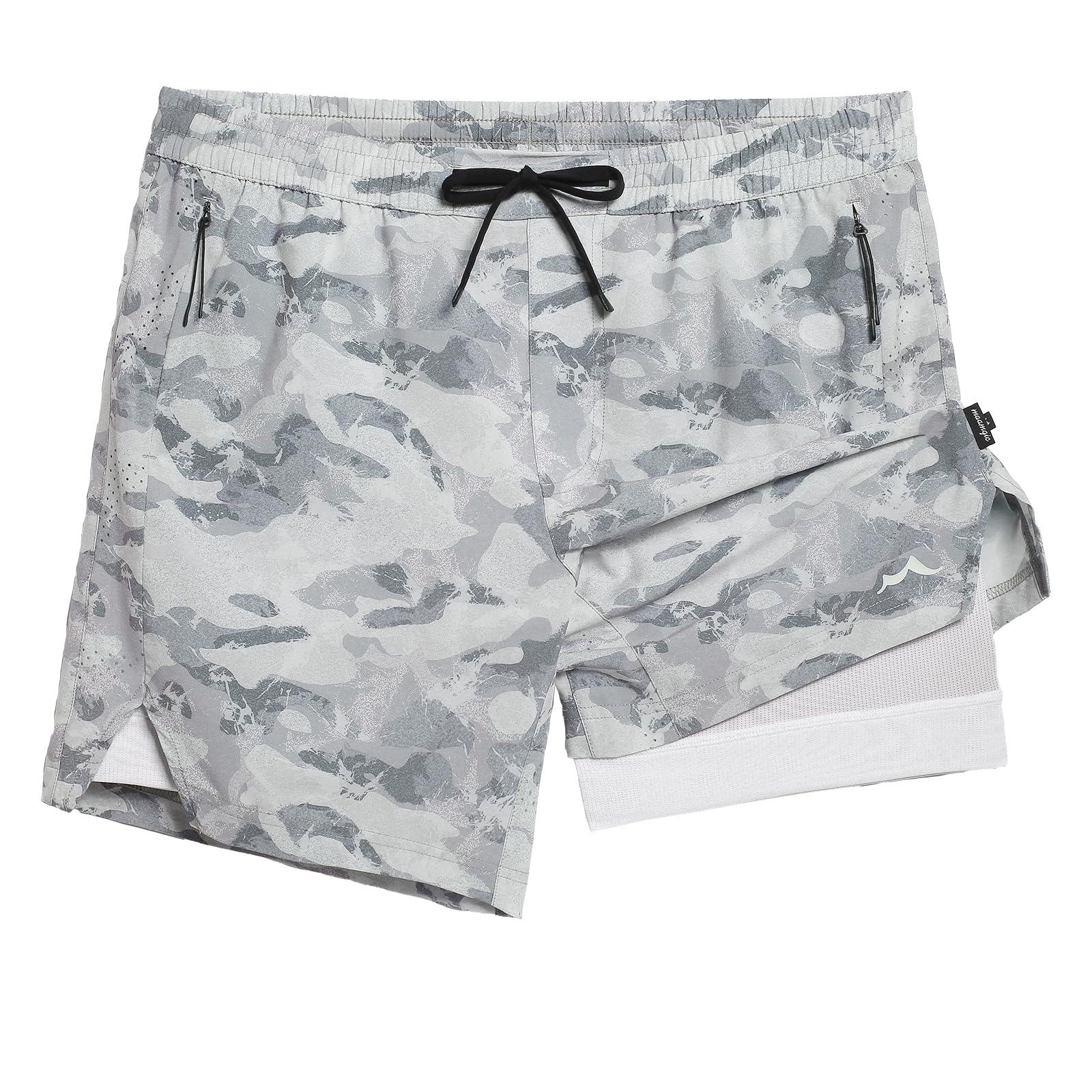 maamgic 2 in 1 Laufhose Herren Kurz mit Handytasche Schnelltrocknend Sporthose Running Fitness