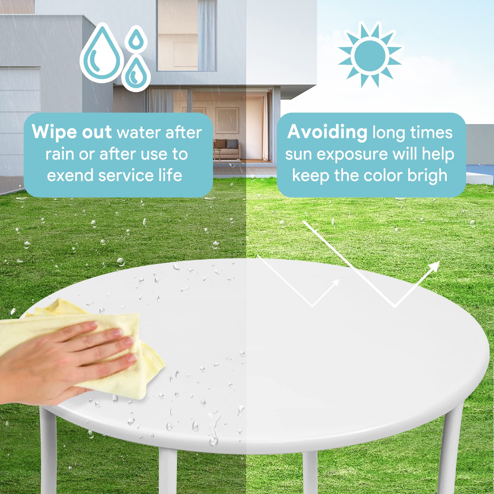 Buy AMAGABELI Metal Patio Side Table Heavy Duty Weather Resistant Anti