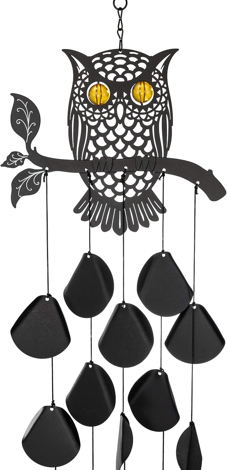 VP Home 30-inchBlack Tribal Owl Wind Chimes for Decoration, Unique Tribal Owl Windchimes Best for Outdoor Decoration Garden Decor, Yard Decor Chimes Gift for Women, Mom, Grandma, Unisex