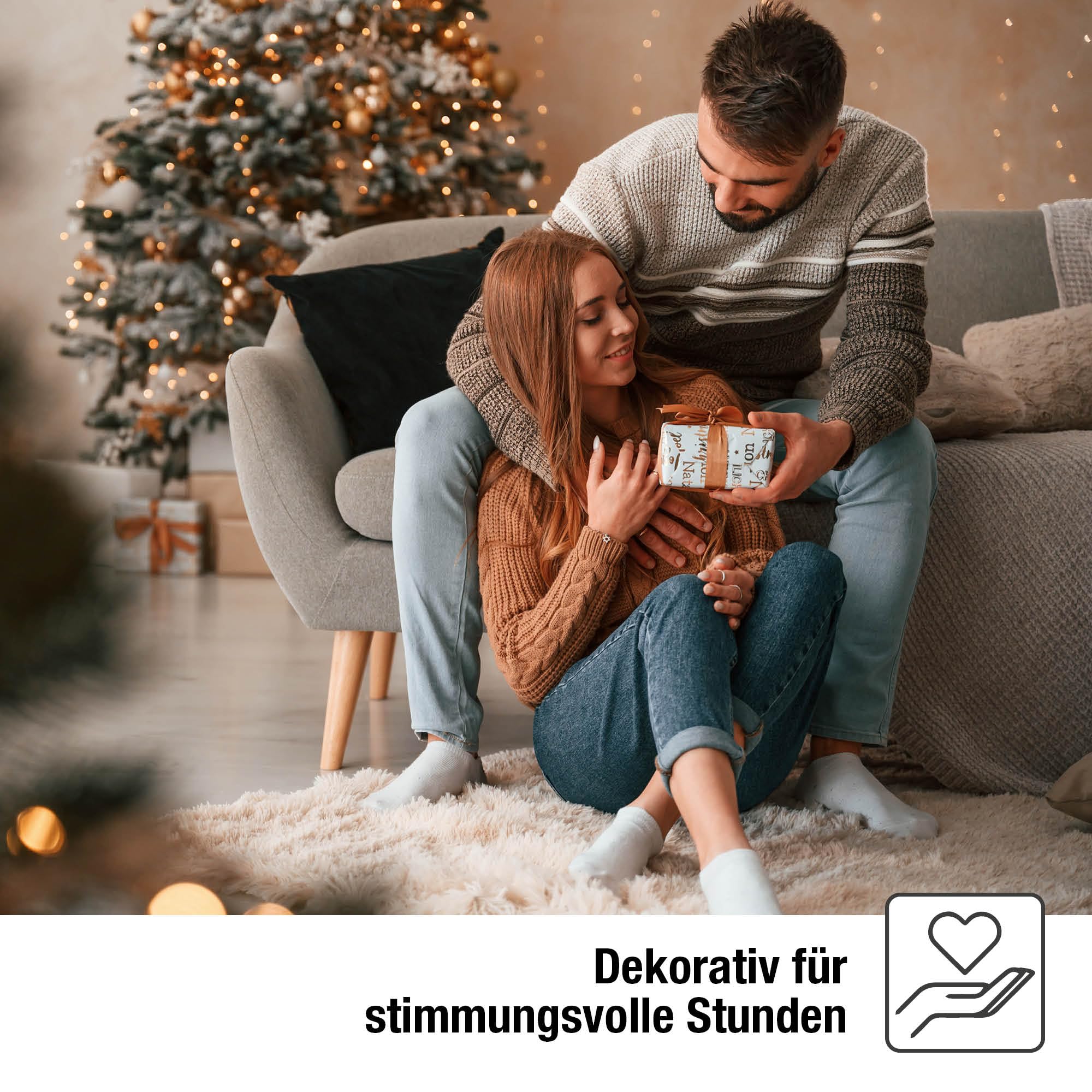 hellum Lichterkette Weihnachtsbaum, 15 Weihnachtsbaum Kerzen weiß mit Clip, Weihnachtsbeleuchtung außen, Lichterkette außen warmweiß 14,0 m beleuchtet, Kabelfarbe schwarz < 59 Lumen 530926