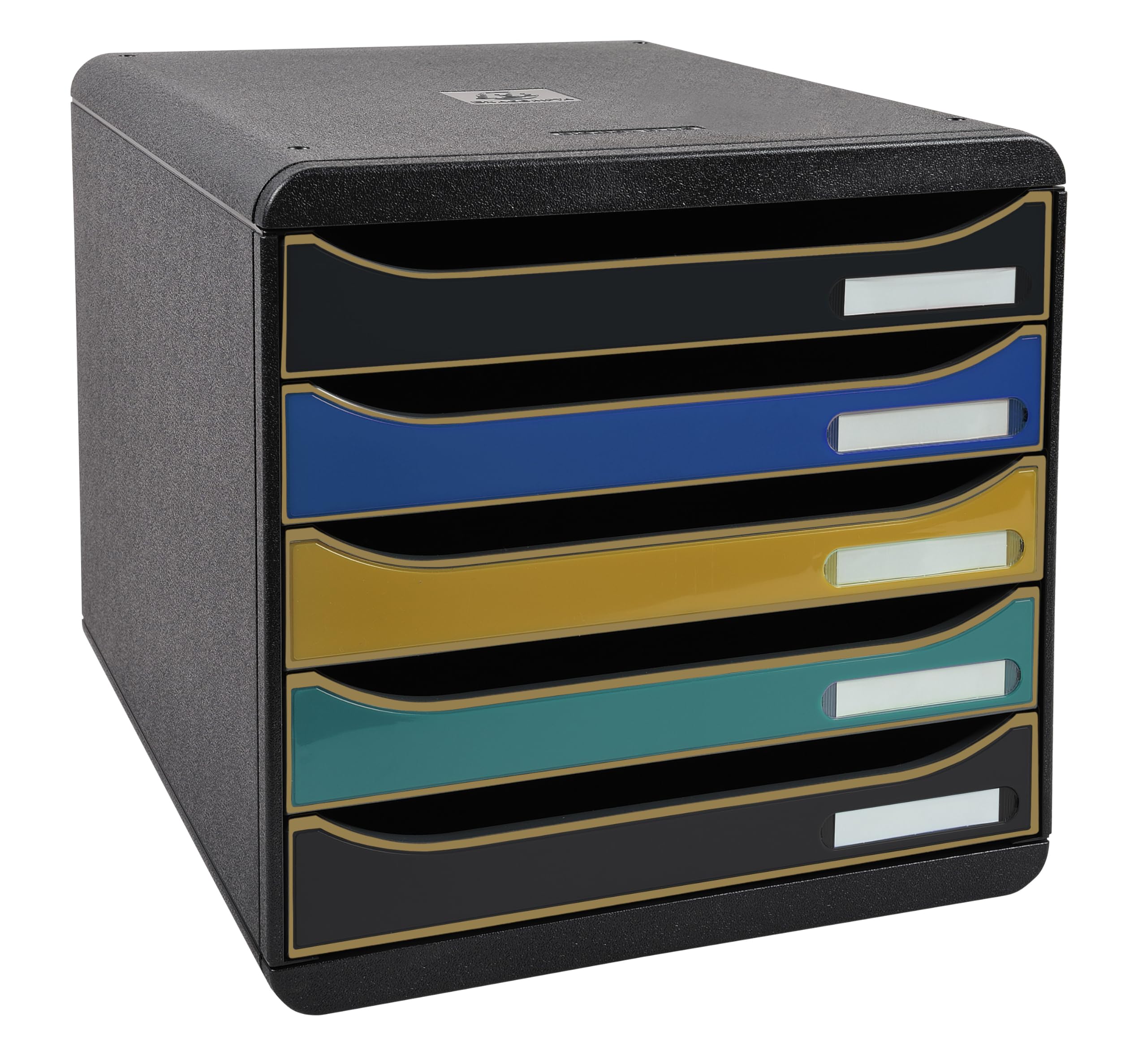 Exacompta - Ref. 309505D - Módulo de clasificación, almacenamiento BIG BOX+ Neo Deco - Caja de 5 cajones para documento A4+ Dimensiones externas. Profundidad: 34,7 x ancho 27,8 x altura 27,1 cm