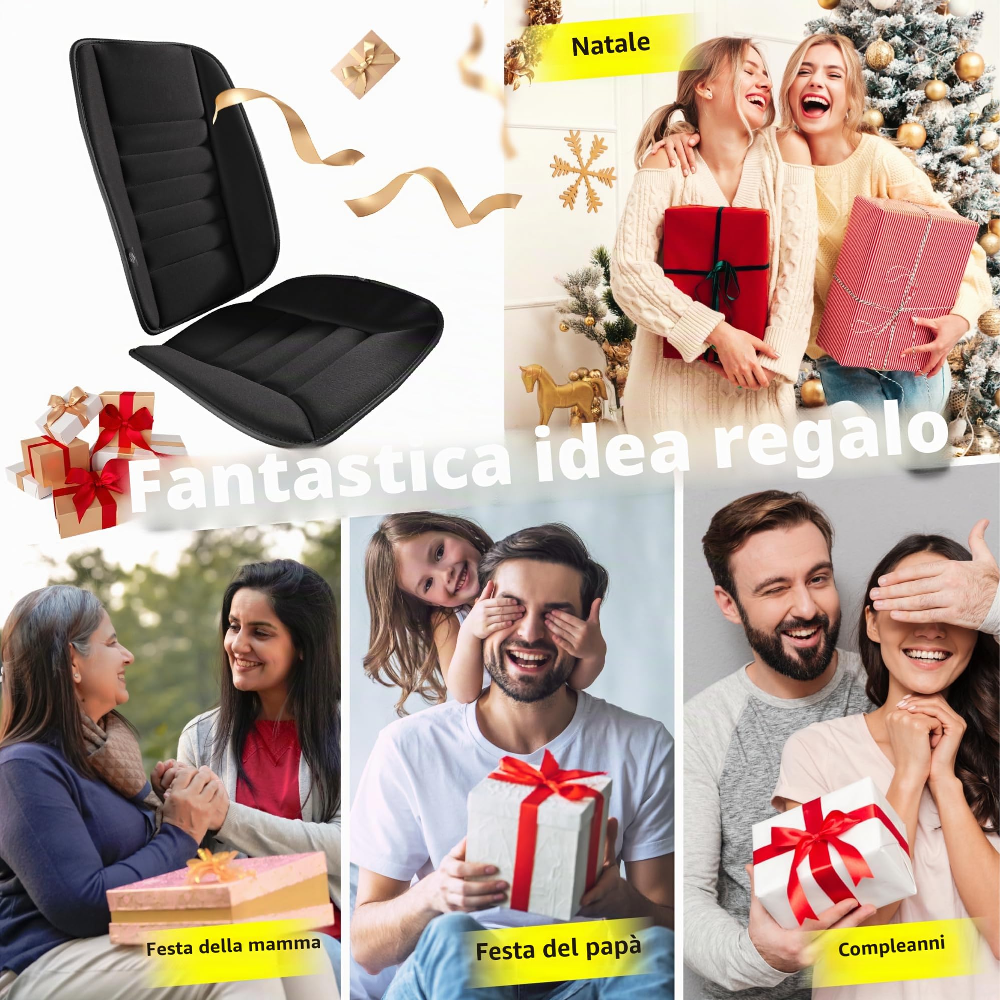 kingphenix Cuscino per Sedile Auto con Supporto Lombare: Design in Memory Foam per Maggiore Comfort e Sollievo dal Dolore, Ideale per Conducenti e Uso Ufficiale - Comfort Lombare Ergonomico per Lunghi