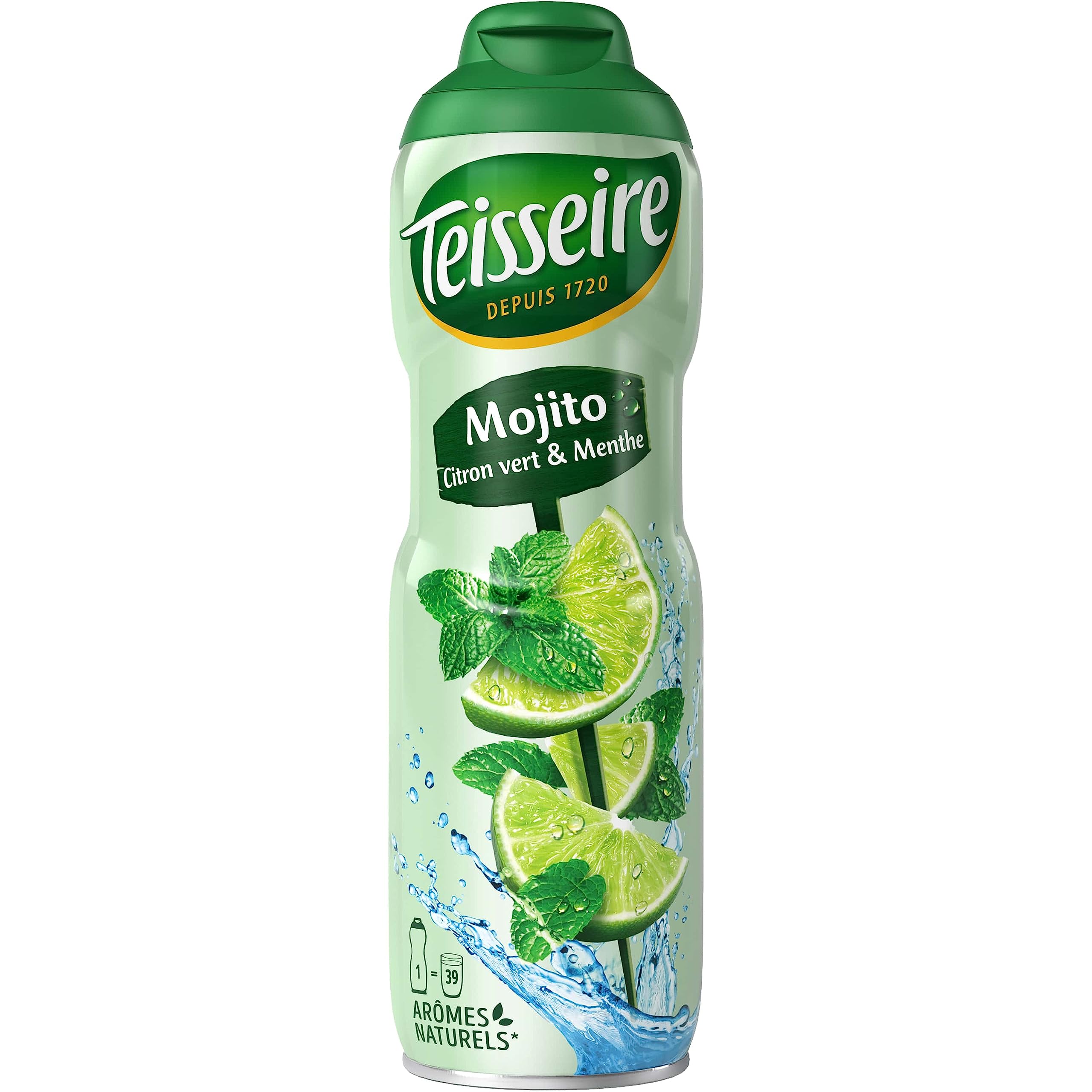 Teisseire Jarabe Mojito para Bebida Refrescante, Cócteles, Bidón Reciclable 6 x 60 cl