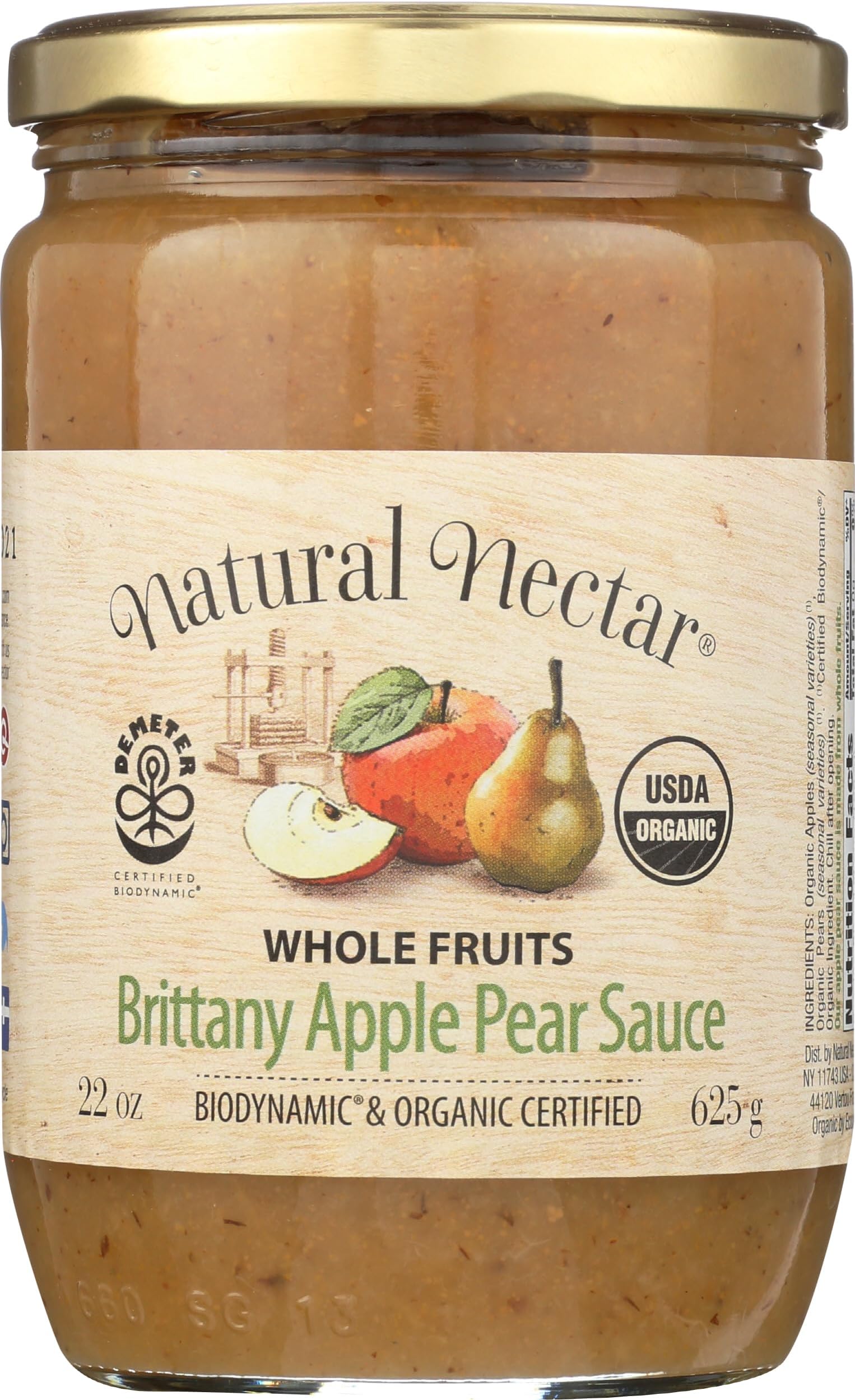 Natural Nectar Apple Pear Sauce, USDA Certified Organic