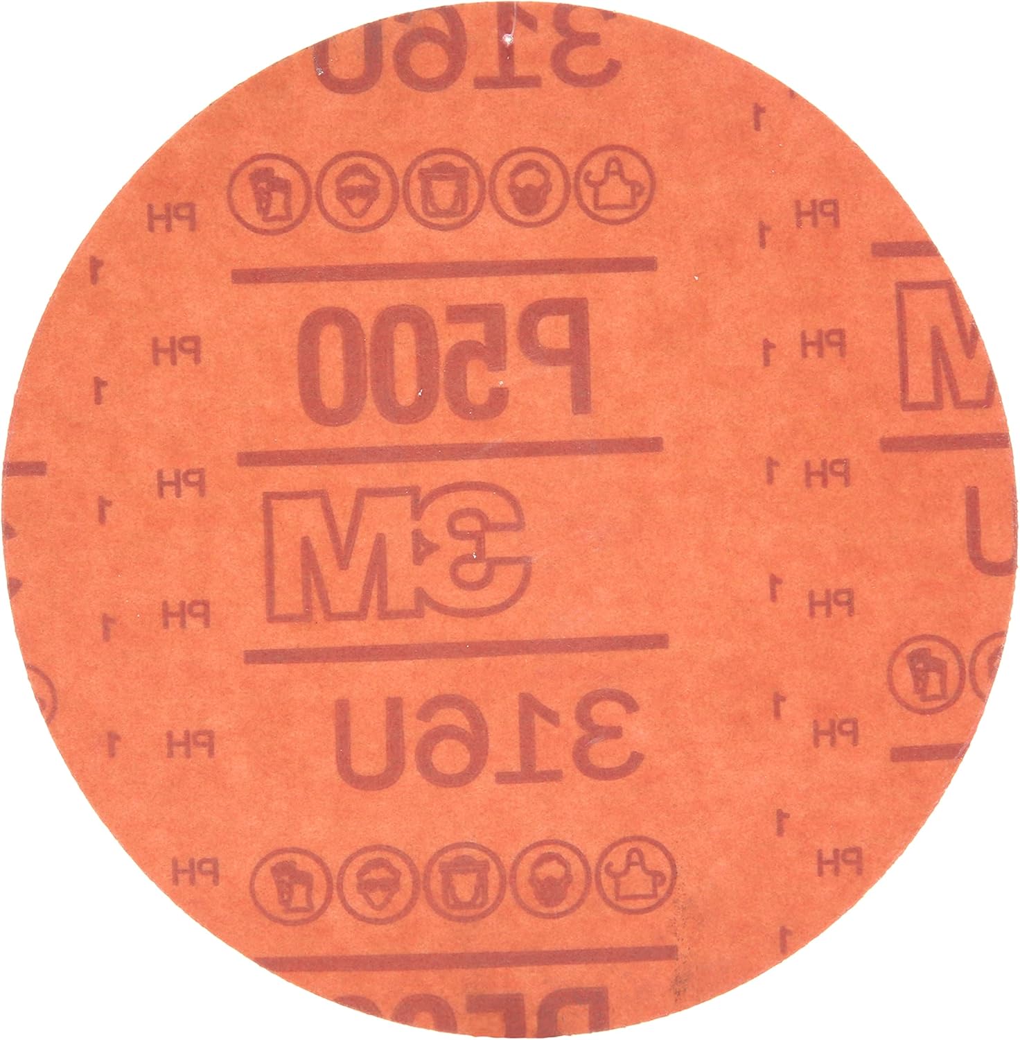 3M Hookit Red Abrasive Disc, 01191, 6 in, P500, 50 discs per carton