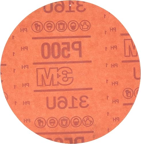 Miniatura 2 de 3M Hookit - P80D, disco de arena abrasiva, rojo, 6 pulgadas., Grado P500