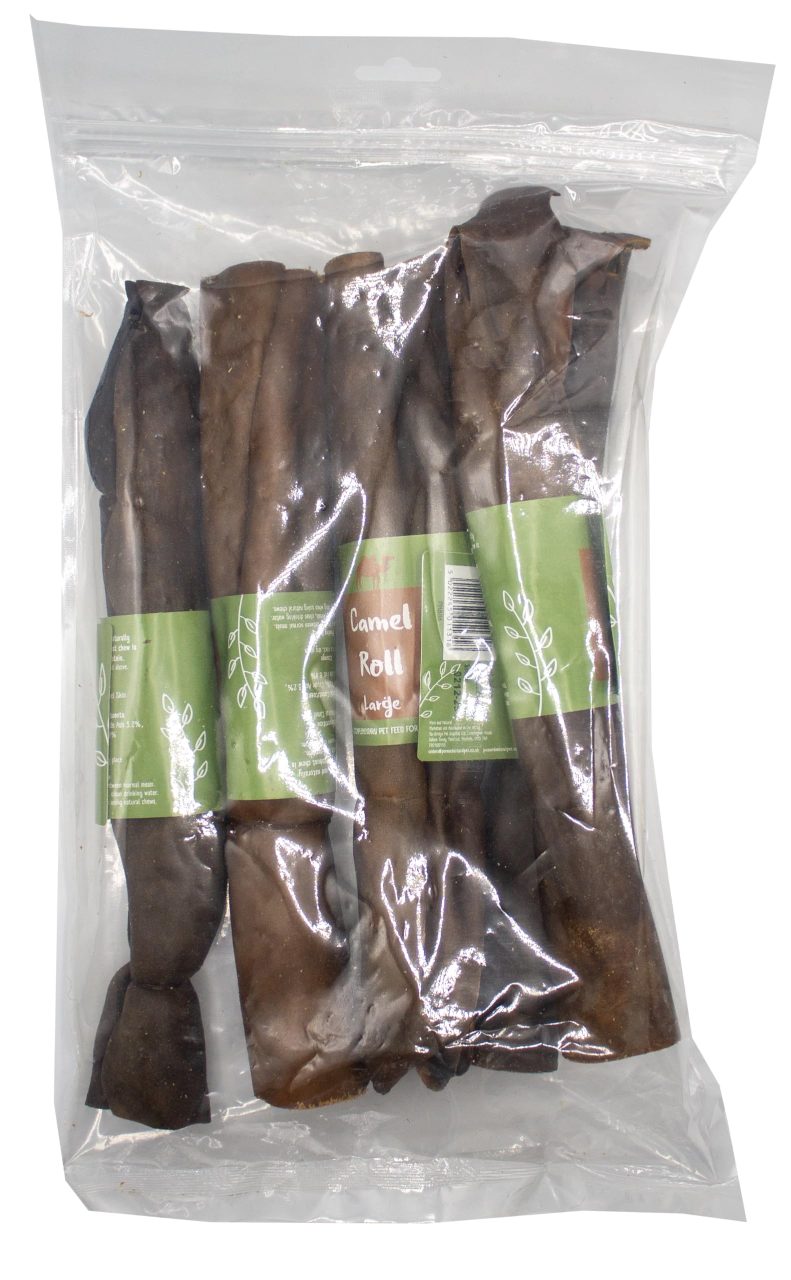 Pure & Natural Camel Roll - Large 30cm - 5 Pack - 100% Natural Dog Chew - Air Dried & Hypoallergenic