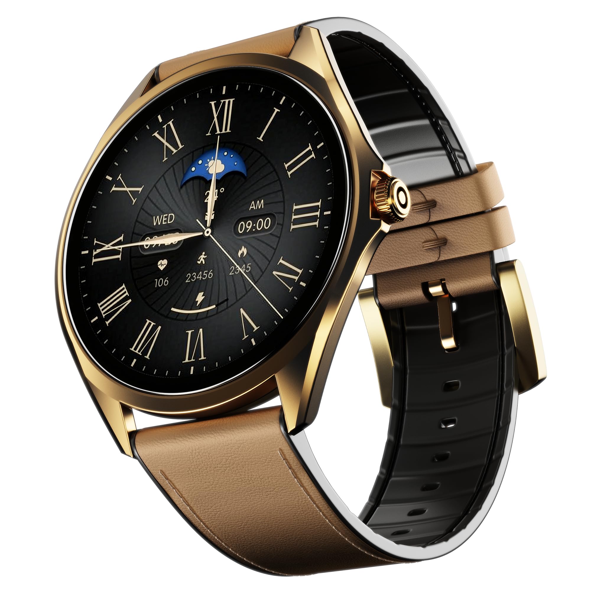 Boat Ultima Aeris 1.43" AMOLED Display, 1000 nits Brightness, Ultra Slim 8mm Metal Build, IP68, Auto HR & SpO2 Monitoring, Sleep & Stress Tracking, Stylish Smartwatch for Men & Women(Tan Brown)-image-45